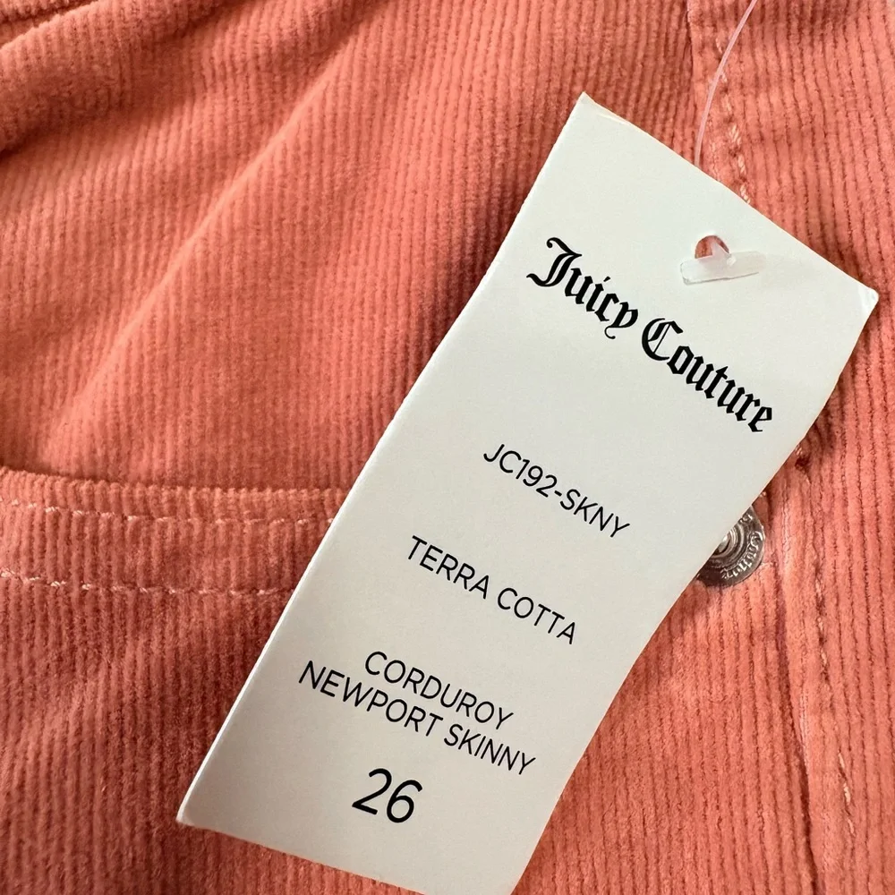 NWT Juicy Couture Terra Cotta drawstring corduroy pants skinny